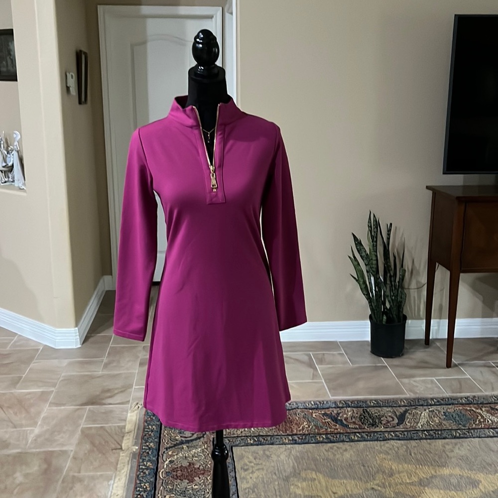 NWOT Spartina 449 Dress size S w/ Gold Tone zipper color pink.